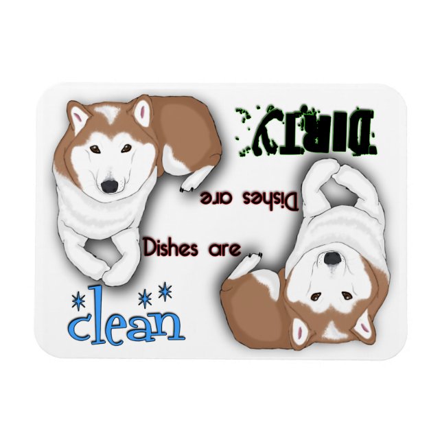 Shiba Inu Rectangle Dishwasher Magnet (Horisontell)