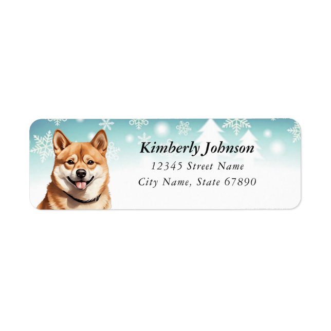 Shiba Inu Returetiketters Returadress Etikett (Framsidan)