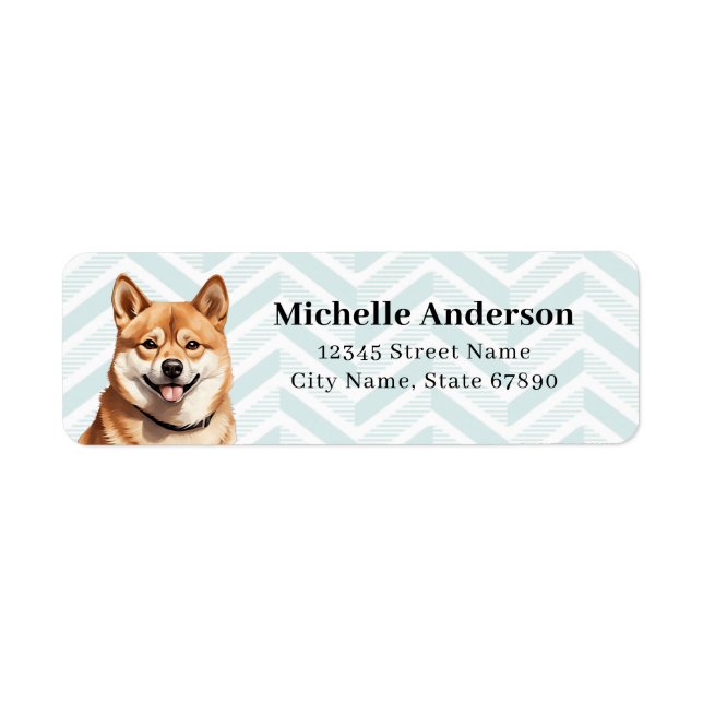 Shiba Inu Returetiketters Returadress Etikett (Framsidan)