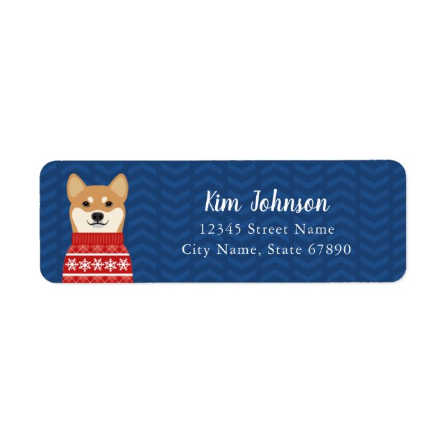 Shiba Inu Returetiketters Returadress Etikett (Framsidan)