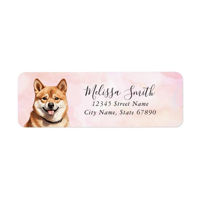Shiba Inu Returetiketters Returadress Etikett (Framsidan)