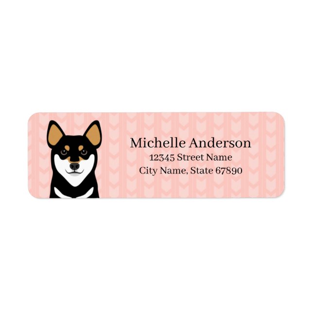 Shiba Inu Returetiketters Returadress Etikett (Framsidan)