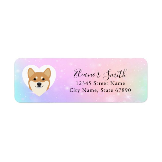 Shiba Inu Returetiketters Returadress Etikett (Framsidan)