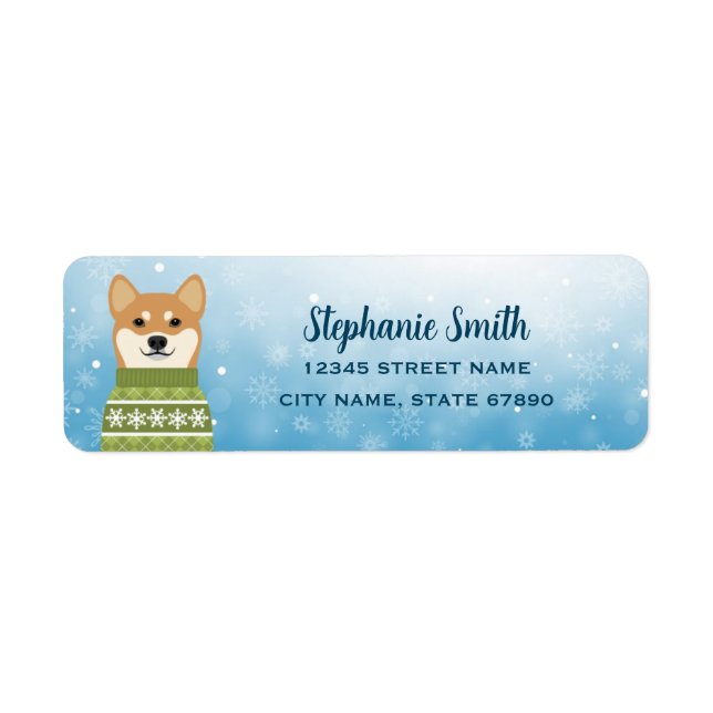 Shiba Inu Returetiketters Returadress Etikett (Framsidan)