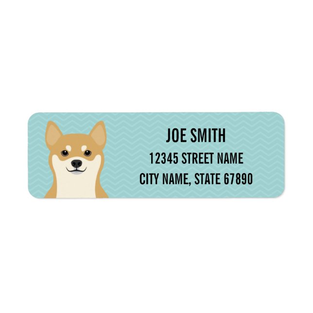 Shiba Inu Returetiketters Returadress Etikett (Framsidan)