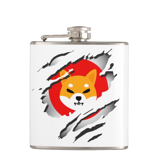 Shiba Inu Rivet Bild och Logotyp Flask Fickplunta (Framsidan)