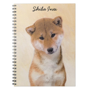Shiba Inu (röd) målning - original- hundkonst Anteckningsbok