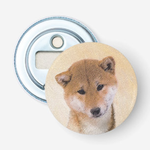 Shiba Inu (röd) målning - original- hundkonst Flasköppnare