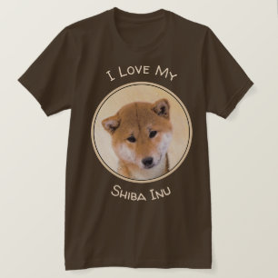 Shiba Inu (röd) målning - original- hundkonst T Shirt
