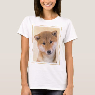 Shiba Inu (röd) målning - original- hundkonst T-shirt