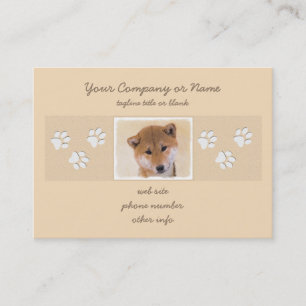 Shiba Inu (röd) målning - original- hundkonst Visitkort