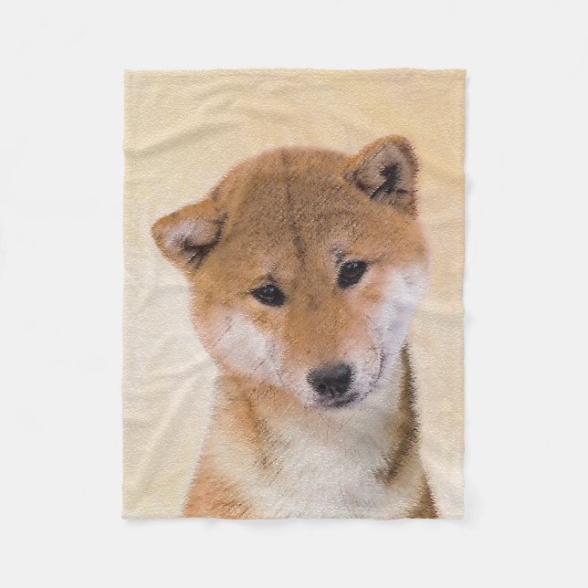 Shiba Inu (röd) målning - Originalbild av Hund Fleecefilt (Framsidan)
