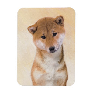 Shiba Inu (röd) målning - Originalbild av Hund Magnet