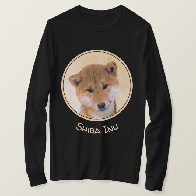 Shiba Inu (röd) målning - Originalbild av Hund T Shirt (Design framsida)