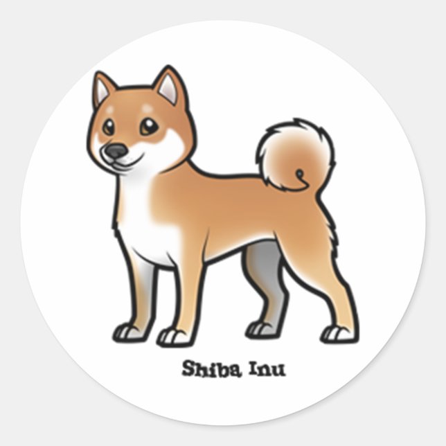 shiba inu runt klistermärke (Framsida)