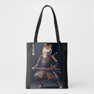 Shiba Inu Samurai japansk Warrior Elegant Art Tygkasse