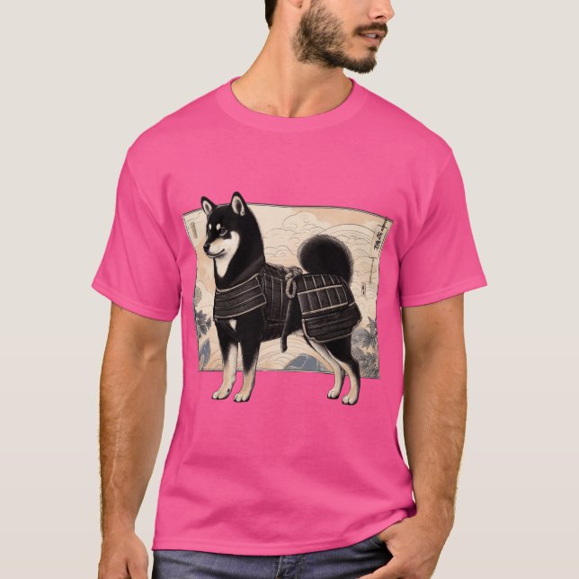Shiba Inu Samurajfamilj T Shirt (Framsida)