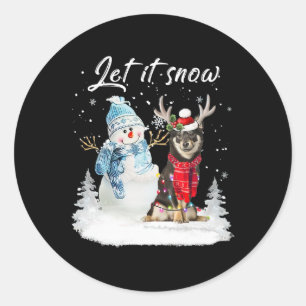 Shiba Inu Santa Hund jul Snögubbe Julafton Pajama Runt Klistermärke