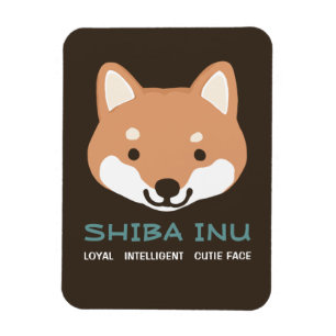 Shiba Inu Serieteckning Hund med Anpassad Text Magnet