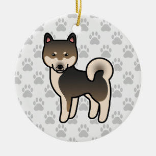 Shiba Inu Sesamfrö Julgransprydnad Keramik