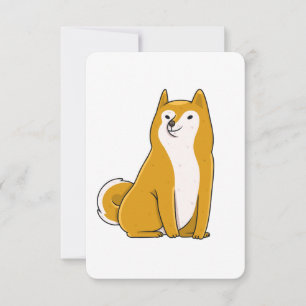 shiba inu sitta tecknad inbjudningar