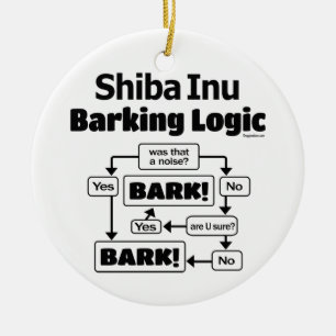 Shiba Inu som skäller logik Julgransprydnad Keramik