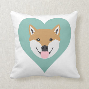 Shiba Inu söta hjärtkuddegåva till hundälskare Kudde