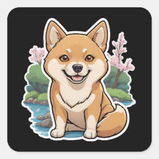 Shiba Inu Sticker Fyrkantigt Klistermärke