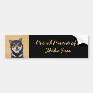 Shiba Inu (svarten och solbrännan) målning - Bildekal