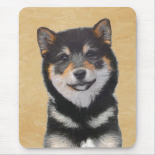 Shiba Inu (svarten och solbrännan) målning - Musmatta