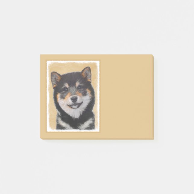 Shiba Inu (svarten och solbrännan) målning - Post-it Block (Framsida)