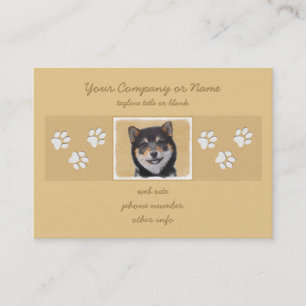 Shiba Inu (svarten och solbrännan) målning - Visitkort