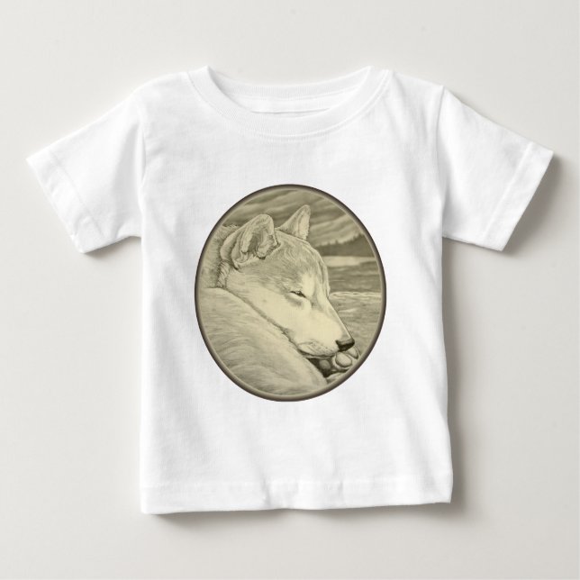 Shiba Inu T-shirt Art Baby Hund älskare Shirts Gif (Framsida)