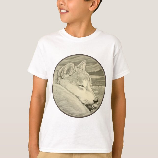 Shiba Inu T-shirt Art Barn Hund älskare Shirts Gif (Framsida)