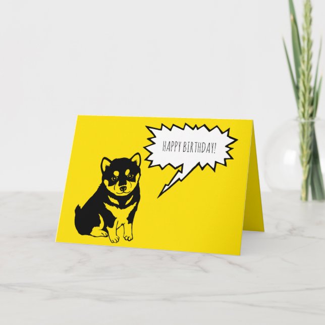 Shiba Inu Tal Bubbles Grattis på födelsedagen Häls Kort (Framsida)