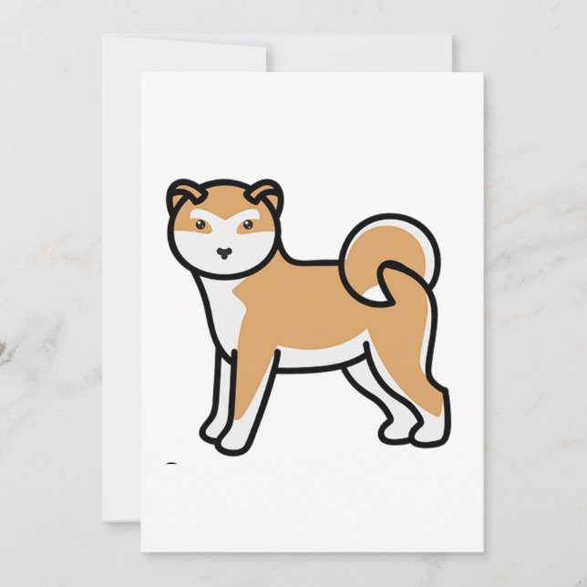 shiba inu tecknad inbjudningar (Framsida)