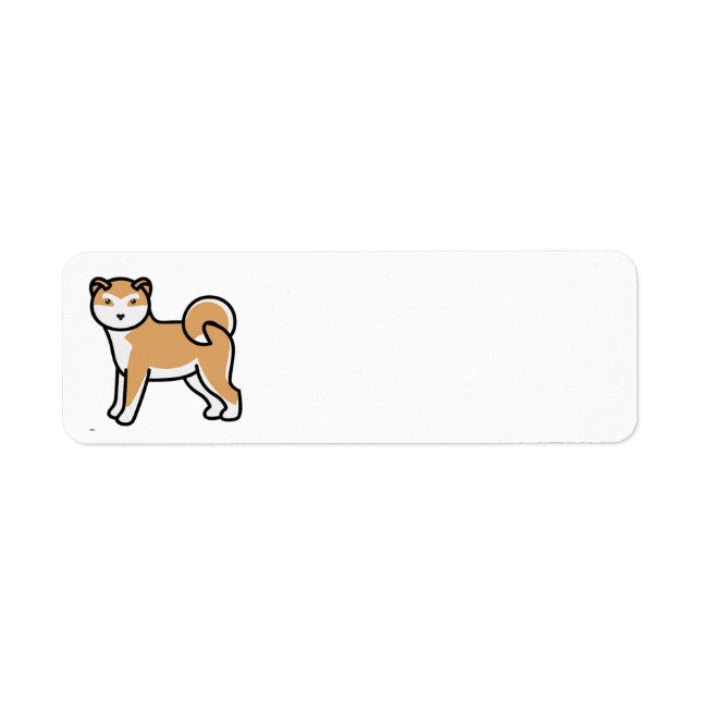 shiba inu tecknad returadress etikett (Framsidan)