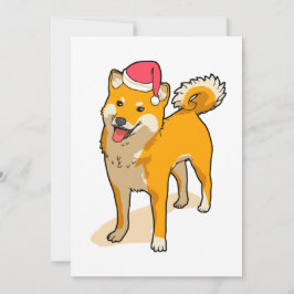 Shiba Inu Tomte Hund Jul Julkort