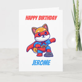 Shiba inu toppen hjältar - superhjältefödelsekort helgkort