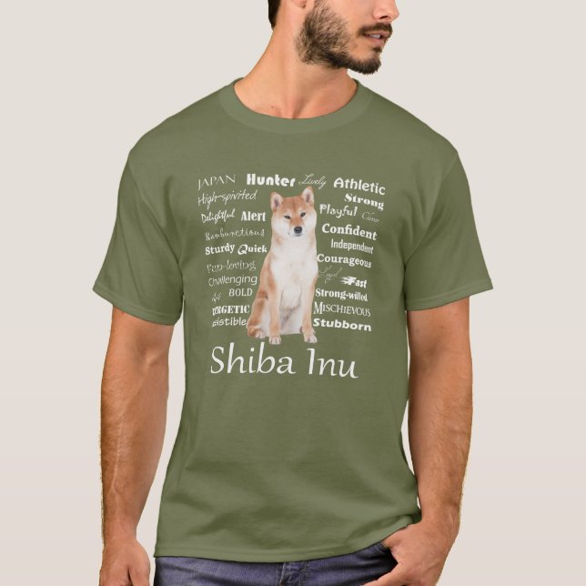 Shiba Inu Traits T-Shirt (Framsida)