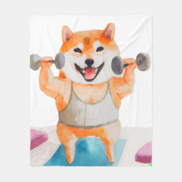 Shiba Inu tränar Yoga Square Fleecefilt