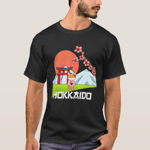Shiba Inu Uni Hund Hokkaido Kimono Mountain Flagga T Shirt