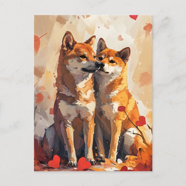 Shiba Inu Valentindagen Vykort (Framsida)