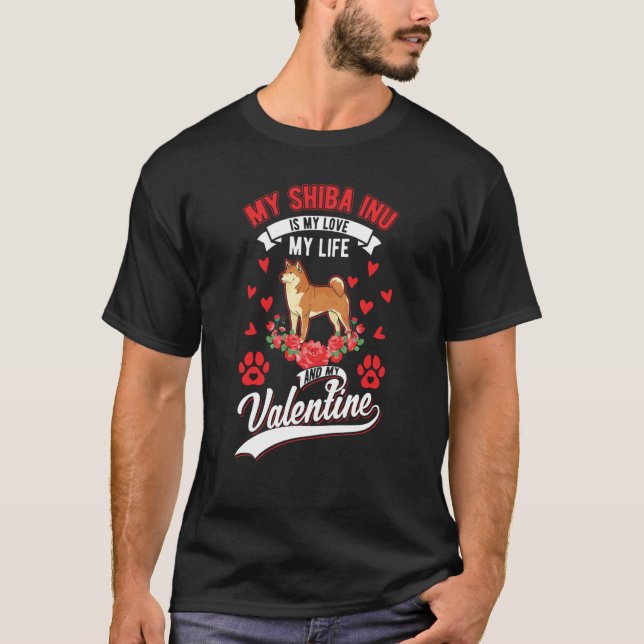 Shiba inu Valentine's Day Japanese Shiba  1 T Shirt (Framsida)