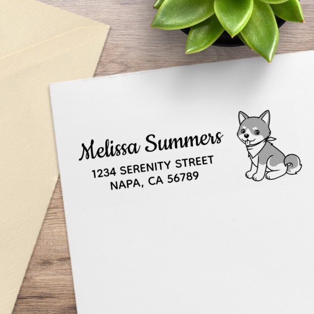 Shiba Inu Valp Hund Returadress Stämpel (Skapare uppladdad)
