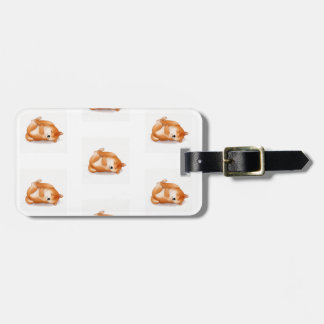 shiba inu-valpar på baksidan av mönster-bagagetagg bagagebricka