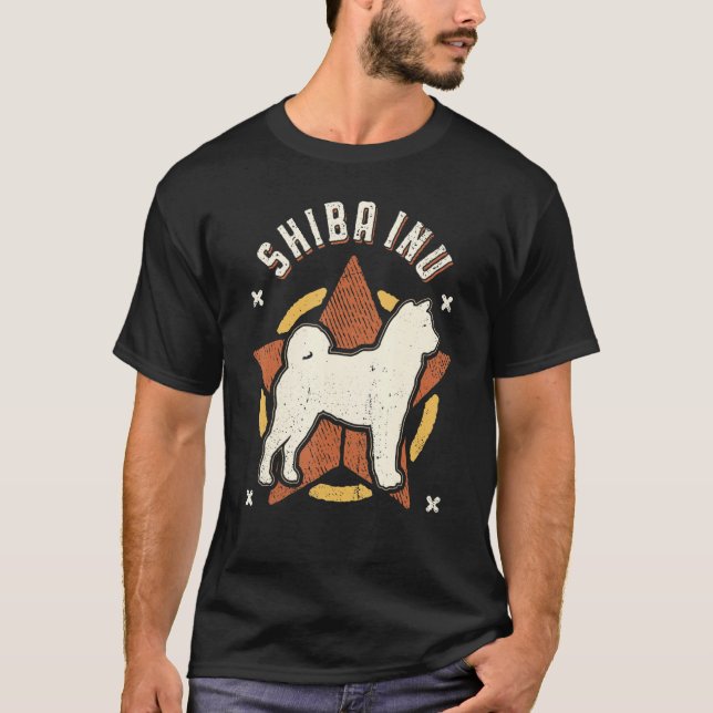 Shiba Inu Vintage Retro Classic Dog T Shirt (Framsida)