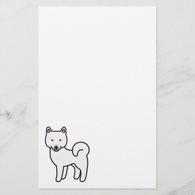 Shiba Inu Vit Brevpapper (Framsida)