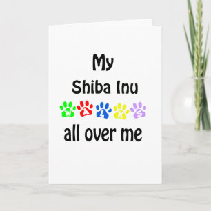 Shiba Inu Walks Design Helgkort