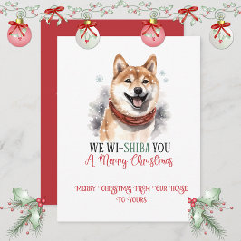Shiba Inu Whimsical jul | Julkort